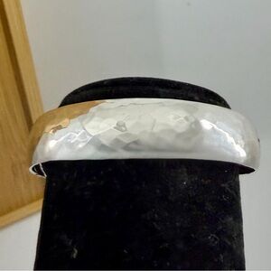 JAMES AVERY Sterling Silver Hammered Graduated Tapered Cuff Bracelet; RETIRED
